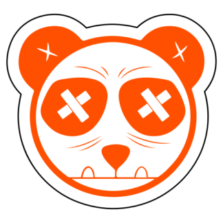 Tough Panda Sticker (Orange)